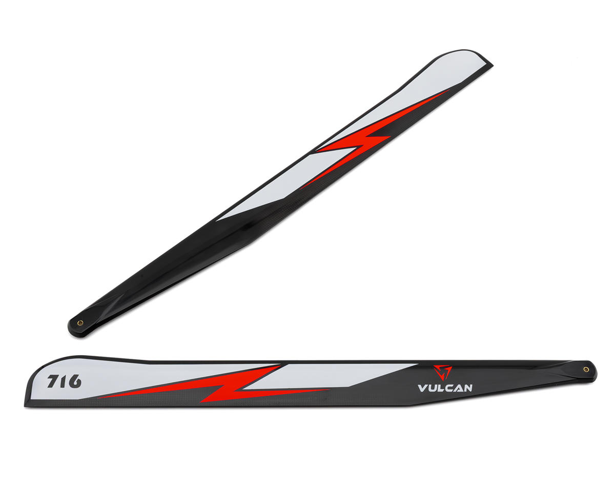 Vulcan Rotors EVO VP 716mm Carbon Fiber Main Blade Combo Set (Red) w/105mm Tail Blades