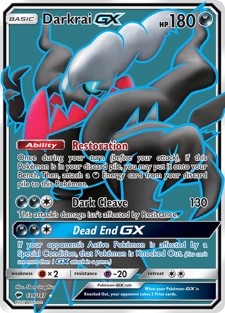 Darkrai GX (Full Art) - 139/147 (SM:BUS) Ultra Rare - Near Mint Holofo