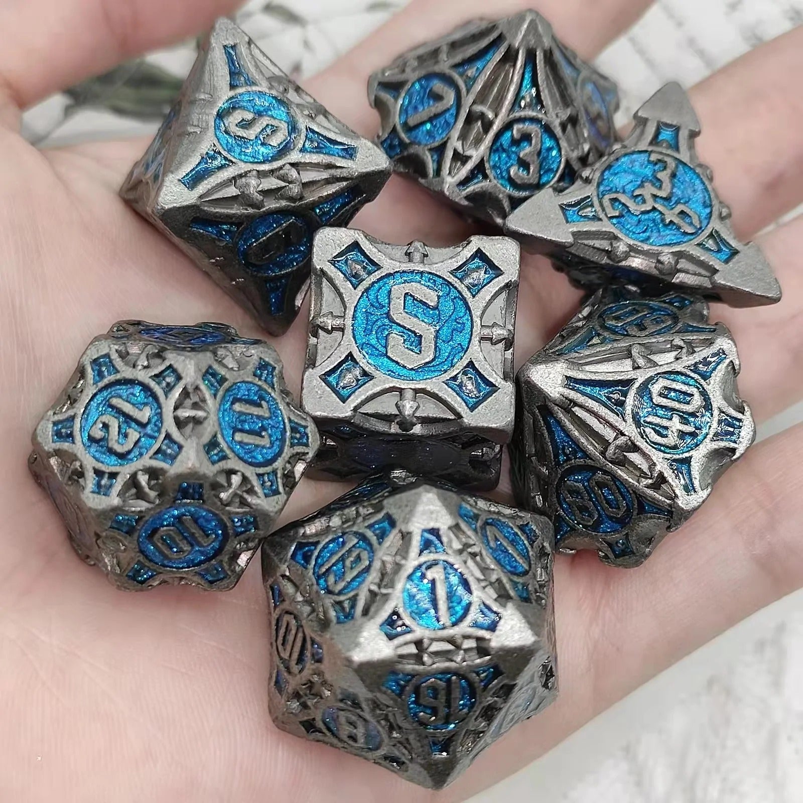 Cybernetic Arrow RPG Metal Dice Set