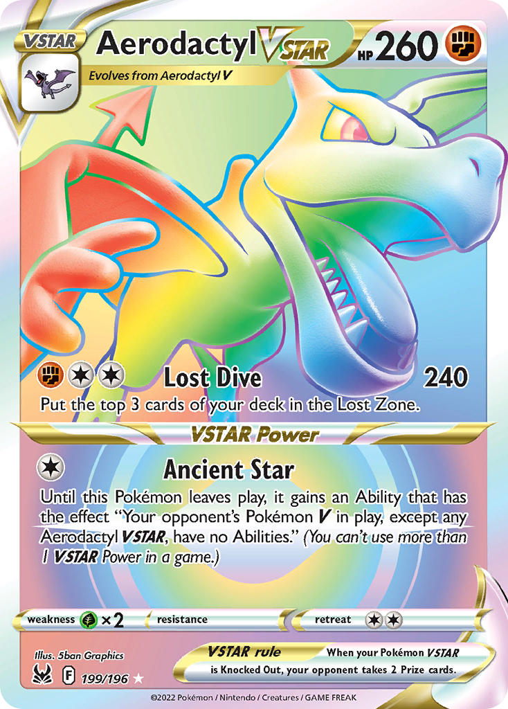 Aerodactyl VSTAR (Secret) - 199/196 (SWSH11) Secret Rare - Near Mint H