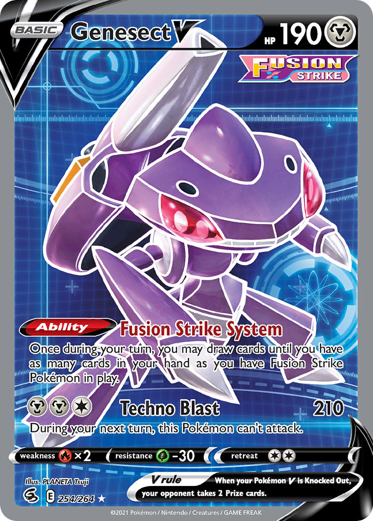 Genesect V (Full Art) - 254/264 (SWSH08) Ultra Rare - Near Mint Holofo