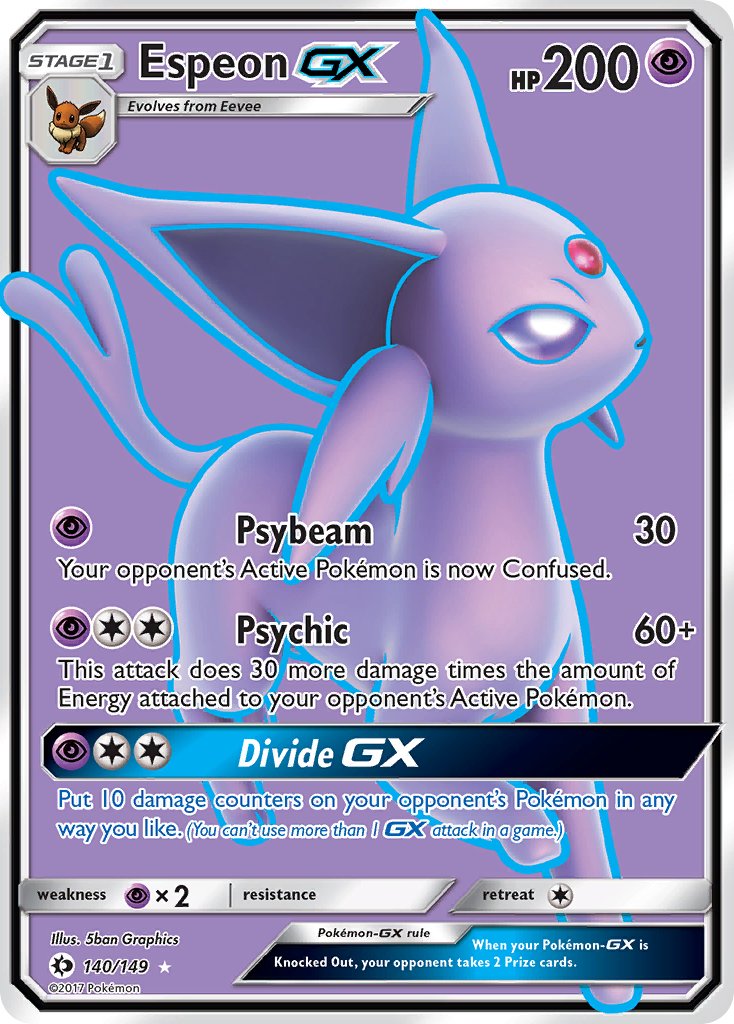 Espeon GX (Full Art) - 140/149 (SM01) Ultra Rare - Near Mint Holofoil