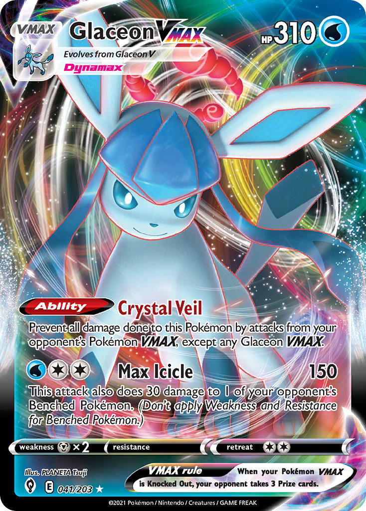 Glaceon VMAX - 041/203 (SWSH07) Ultra Rare - Near Mint Holofoil
