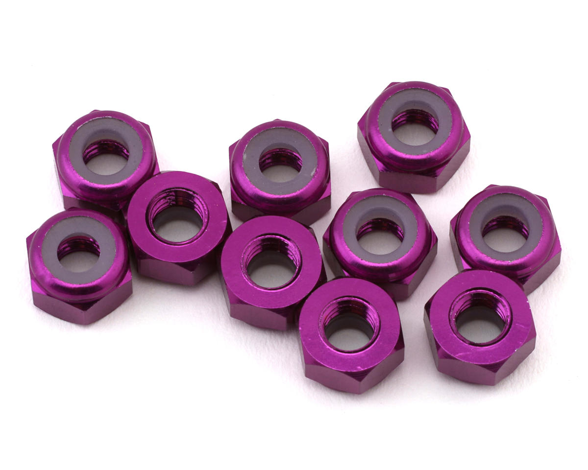 eXcelerate 4mm Aluminum Lock Nuts (Purple) (10)