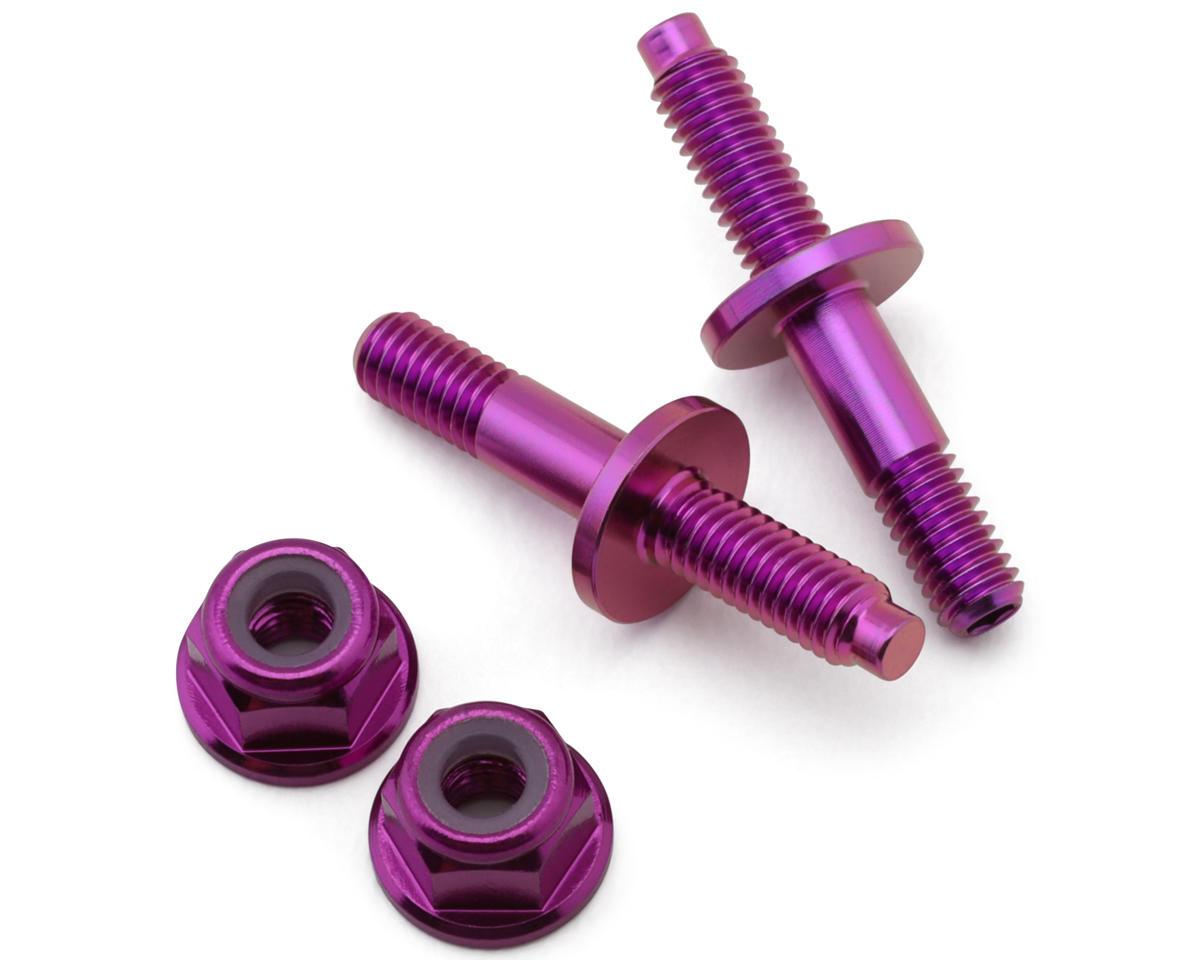 eXcelerate 1/10 Off Road Titanium Lower Shock Mounting Screws & Nuts (Purple) (2)