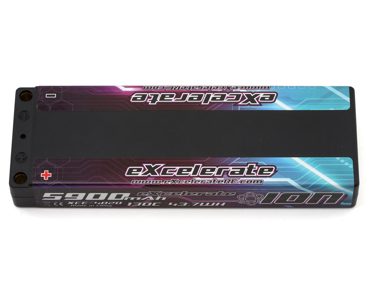 eXcelerate ION 2S Hardcase 130C Ultra Low CG LiPo Battery (7.6V/5900mAh) w/5mm Bullets
