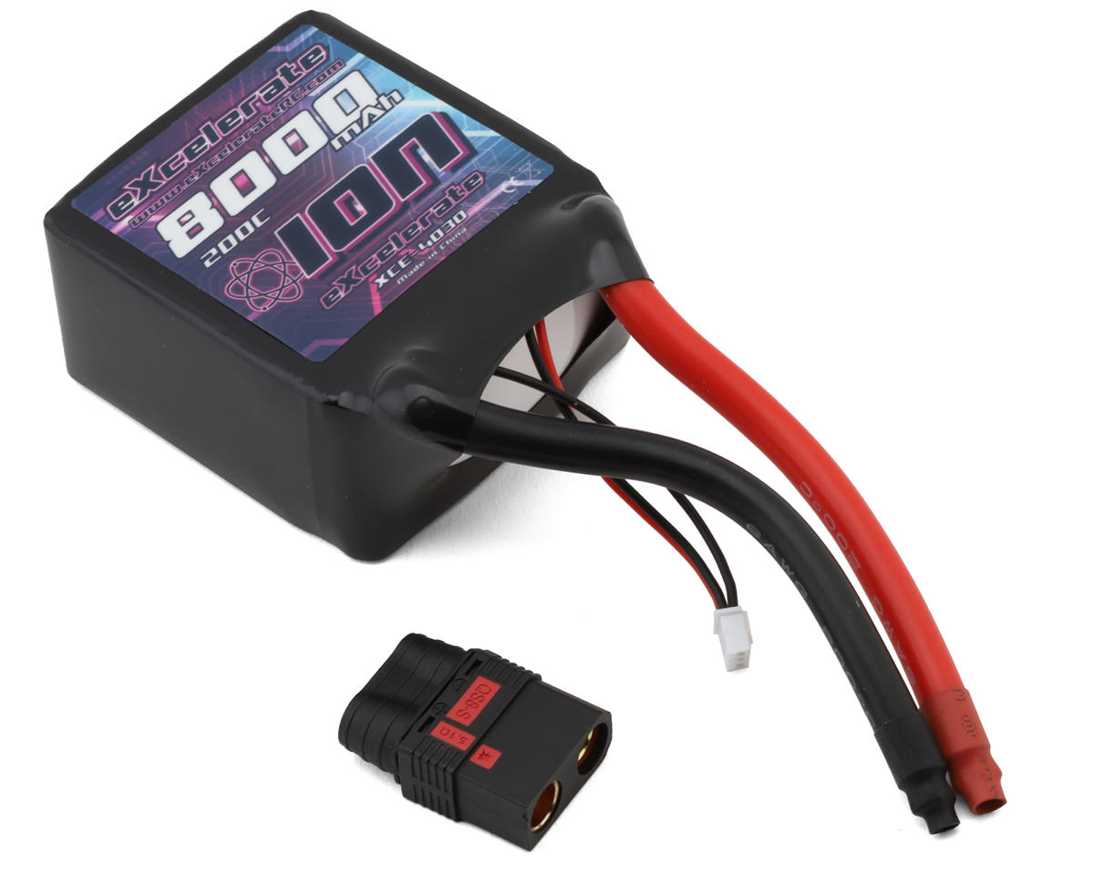 eXcelerate ION 2S Soft Pack 200C Drag Race LiPo Battery (7.4V/8000mAh) w/QS8