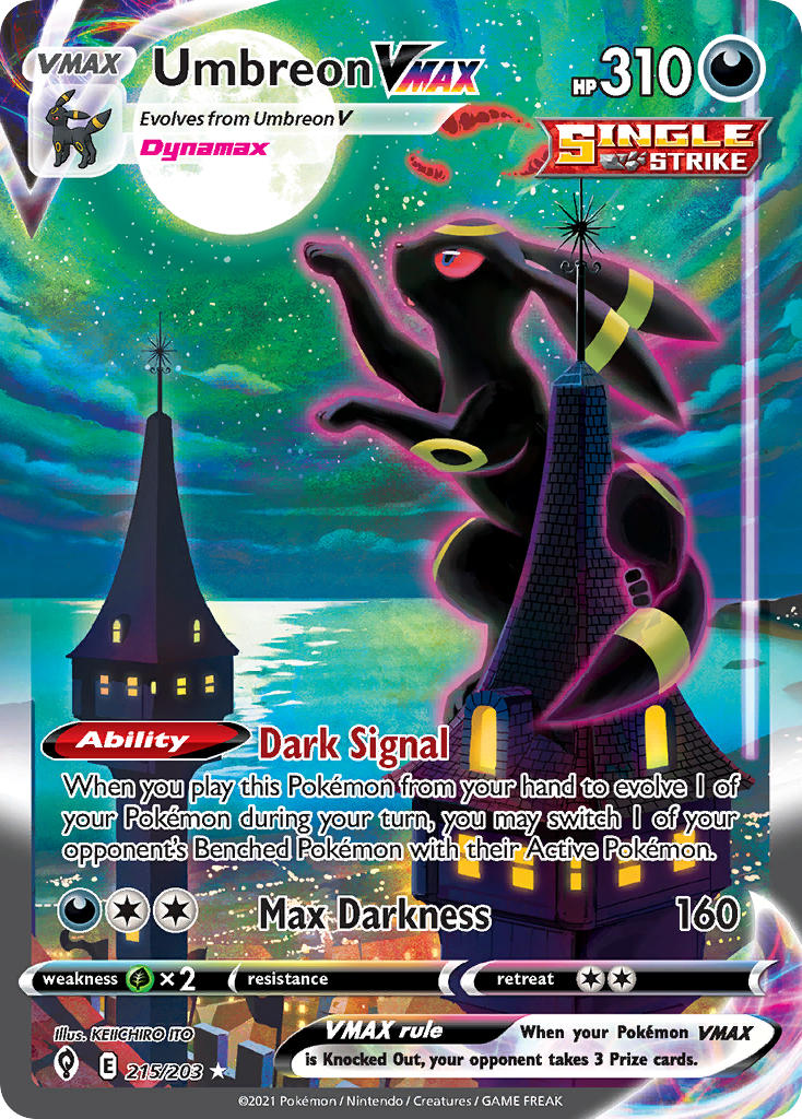 Umbreon VMAX (Alternate Art Secret) - 215/203 (SWSH07) Secret Rare - N