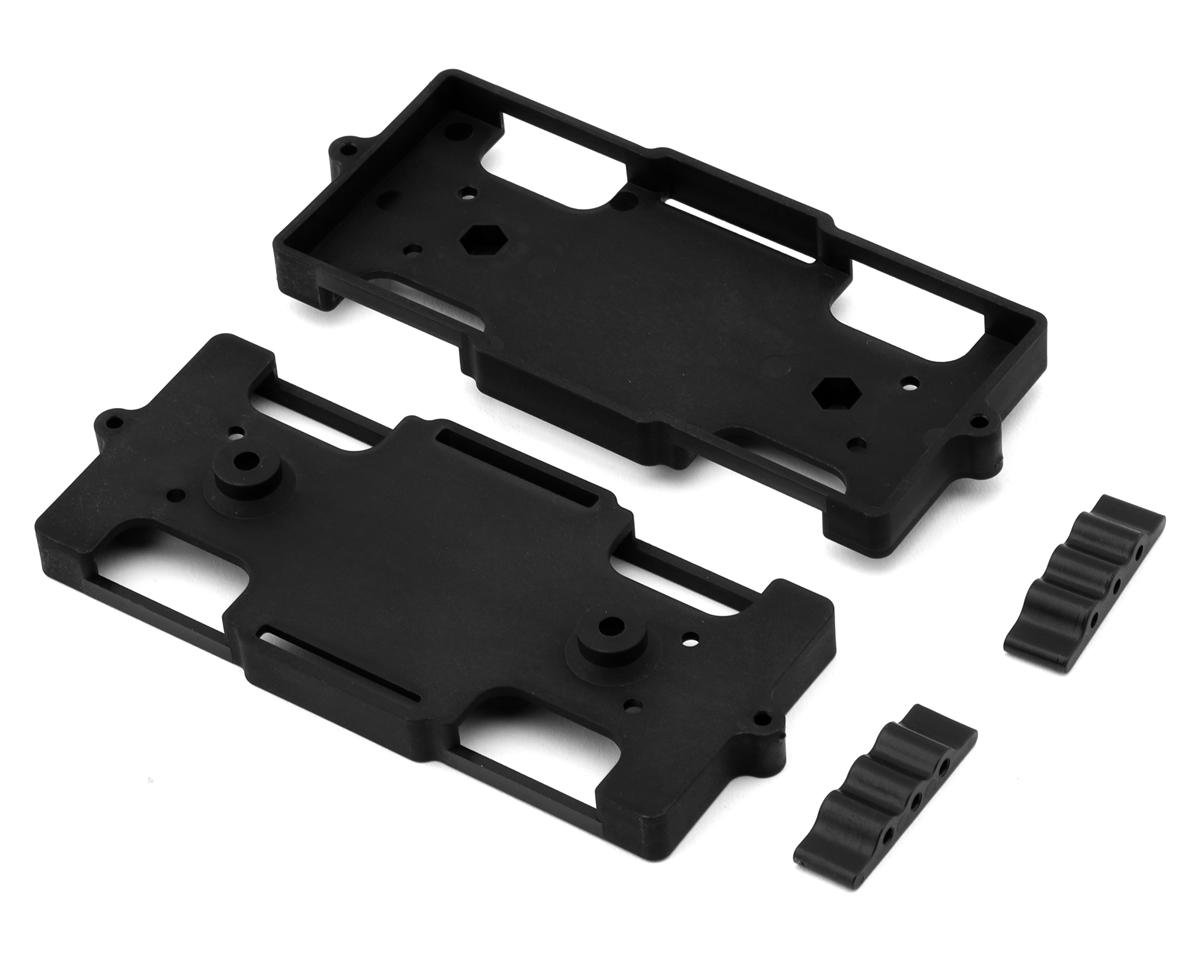 XRAY XB8E 2025 Composite Mid-Size & Shorty Battery Trays (2)