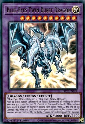 Blue-Eyes Twin Burst Dragon (LDS2-EN019) Ultra Rare - 1st Edition Near