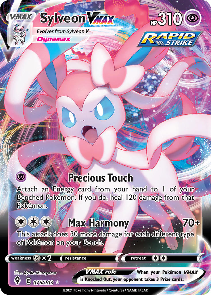 Sylveon VMAX - 075/203 (SWSH07) Ultra Rare - Near Mint Holofoil