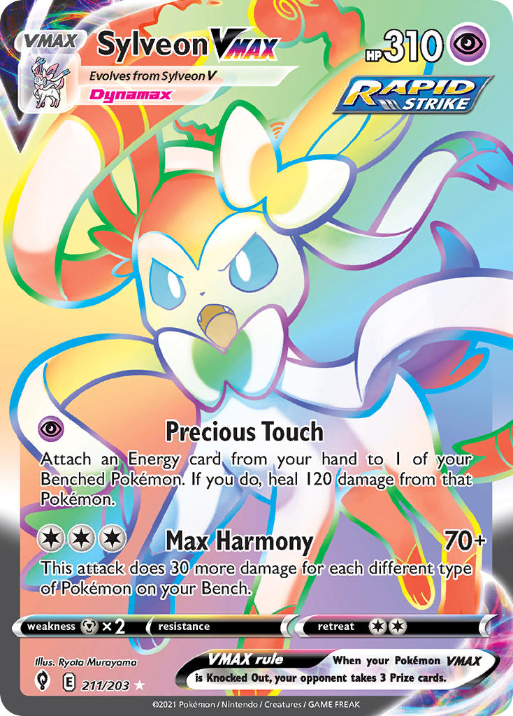 Sylveon VMAX (Secret) - 211/203 (SWSH07) Secret Rare - Near Mint Holof