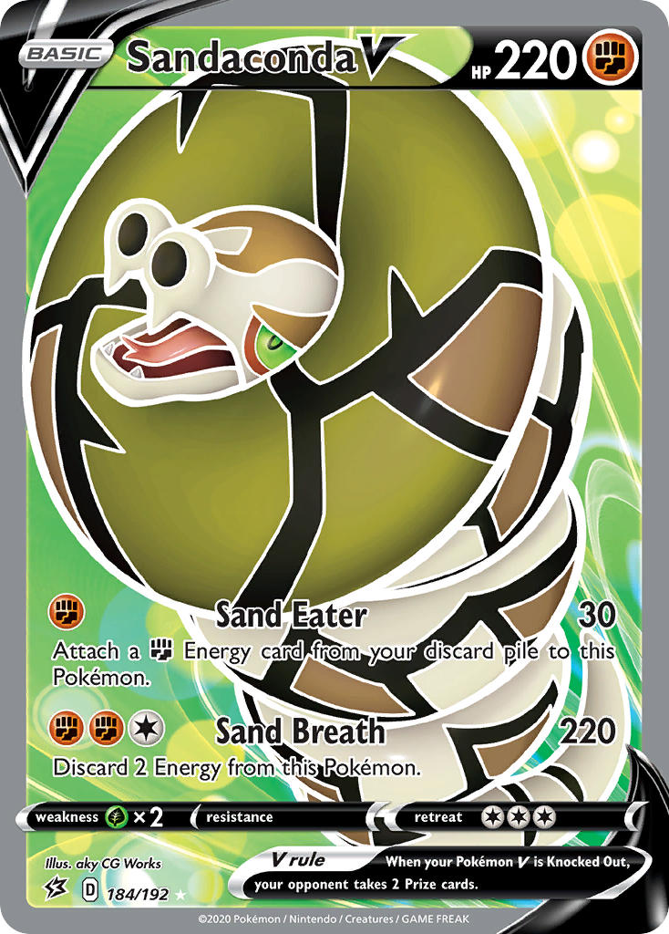 Sandaconda V (Full Art) - 184/192 (SWSH02) Ultra Rare - Near Mint Holo