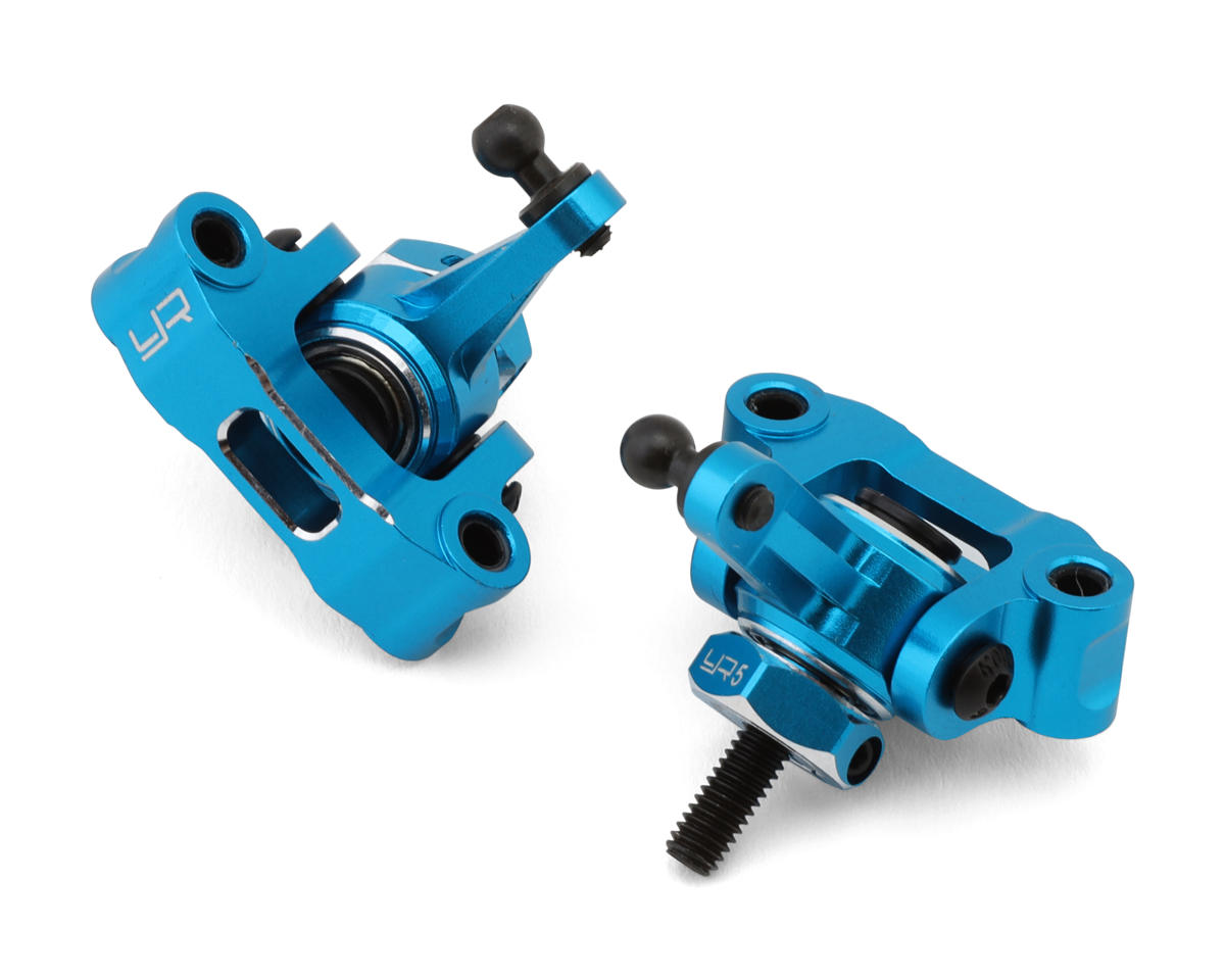 Yeah Racing Tamiya DT02/DT03 Aluminum Front Hex Upright Conversion Set (Blue)