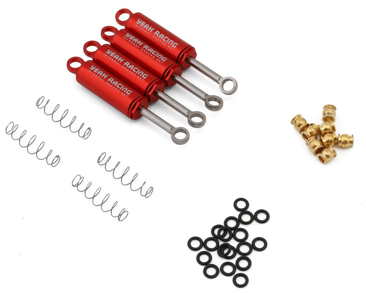 Yeah Racing Aluminum Oil-Filled Internal Spring Shock Set for Traxxas® TRX-4M® (Red) (4) (52mm)