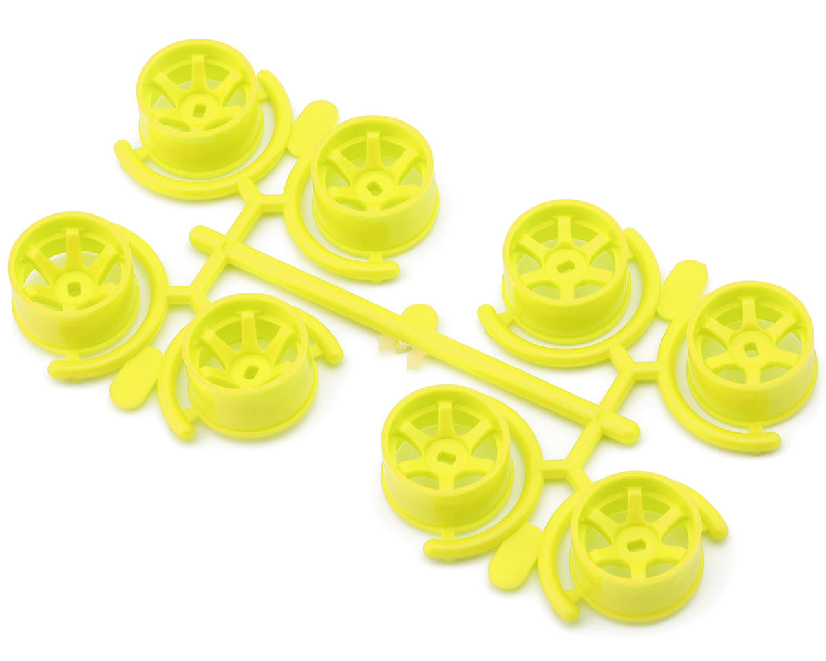 Yeah Racing Mini-Z AWD 11mm 5-Spoke Wide Rims Set (Florescent Yellow) (0mm/+1mm/+2mm/+3mm)