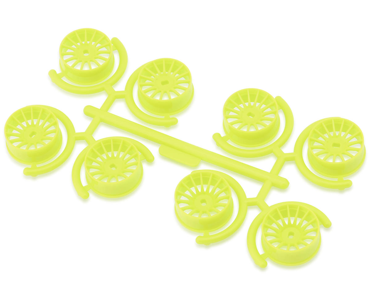 Yeah Racing Mini-Z AWD 8.5mm Multi-Spokes Narrow Wheel Set (Florescent Yellow) (0mm/+1mm/+2mm/+3mm)