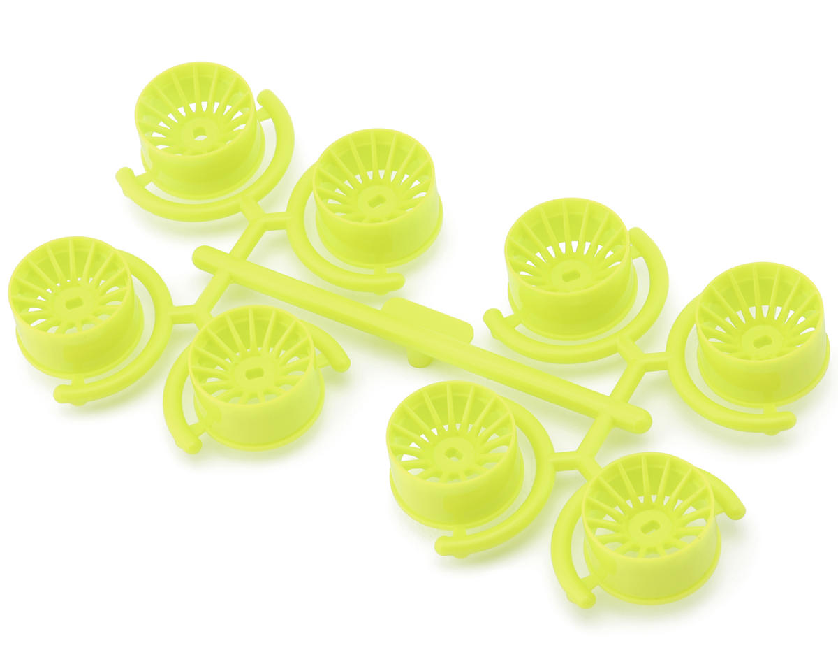 Yeah Racing Mini-Z AWD 11mm Multi-Spokes Wide Rims Set (Florescent Yellow) (0mm/+1mm/+2mm/+3mm)