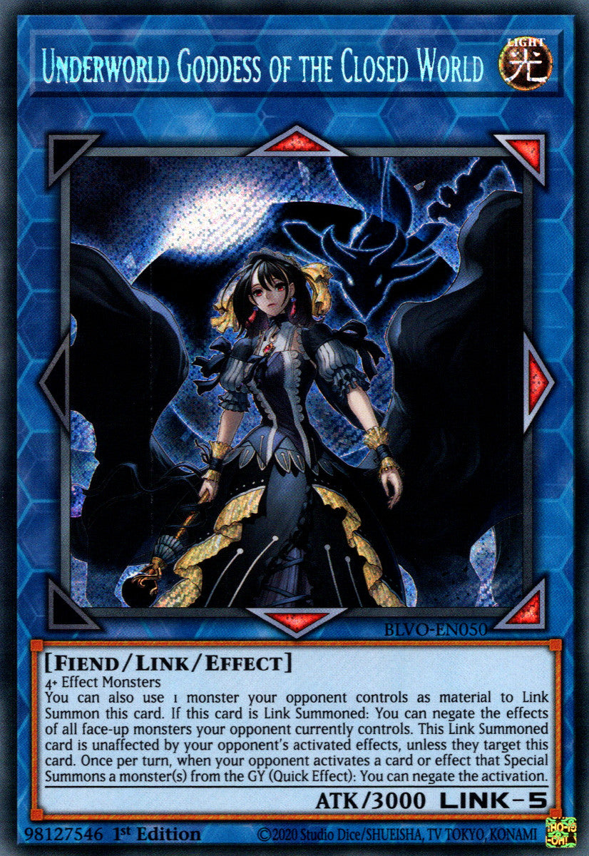 Underworld Goddess of the Closed World (BLVO-EN050) Secret Rare - Near