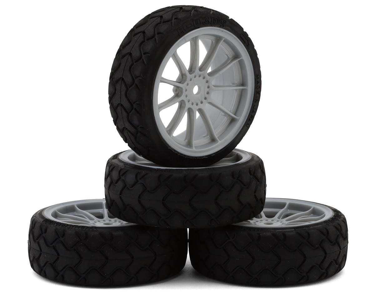 Yokomo Type Y Radial Pre-Mounted On-Road Tires (Grey) (4)