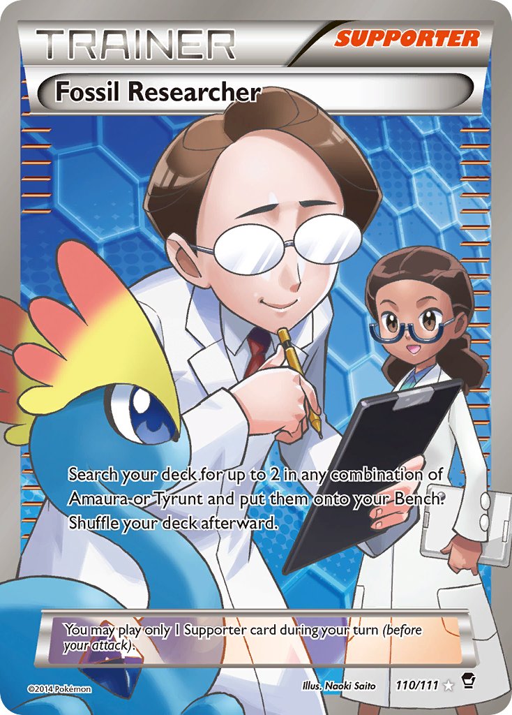 Fossil Researcher (Full Art) - 110/111 (FFI) Ultra Rare - Near Mint Ho
