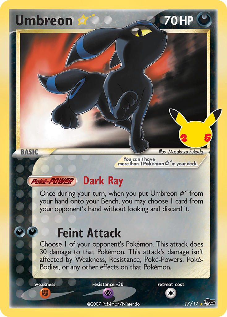 Umbreon Star - 17/17 (CLB:CC) Classic Collection - Near Mint Holofoil